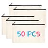 BHBL 50 st Canvas Dragkedjepåse Pennfodral Sminkväska Tom Påse DIY Hantverkspåse Sminkväska Sminkväska DIY Hantverk Skola