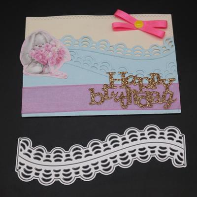 Wave Border Frame Metal Silvery Stencil Embossing Cutting Dies For Diy Scrapbooking Paper Album Cards Making