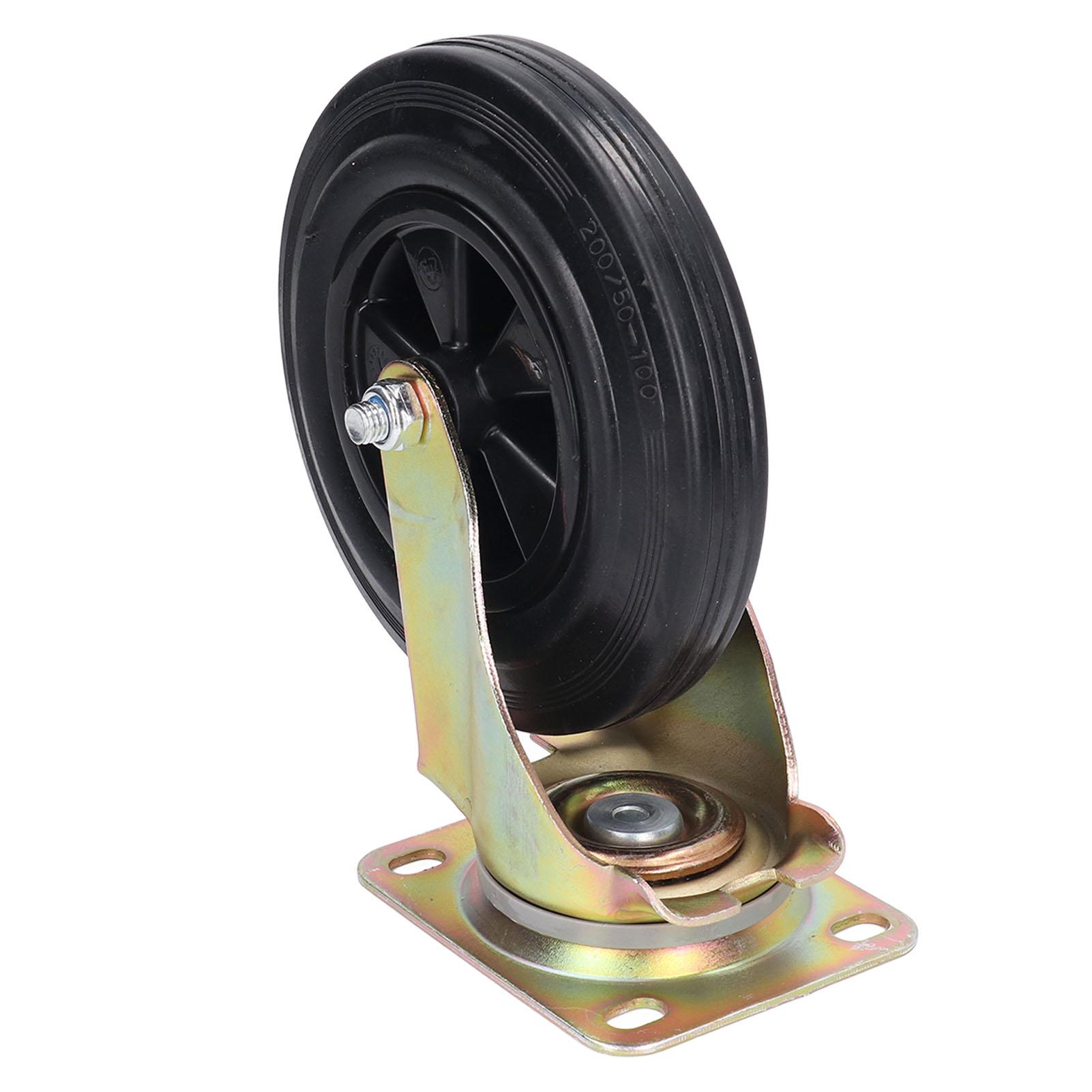 

Caster Industrial Rubber No Noise Plate Swivel Caster Wheel Replacement for Cart Workbench 8inch 440lbs