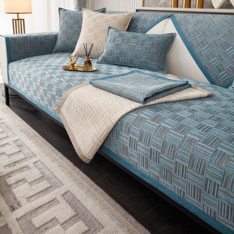 Синель жаккардовый L-образный угловой чехол для дивана — фото 8