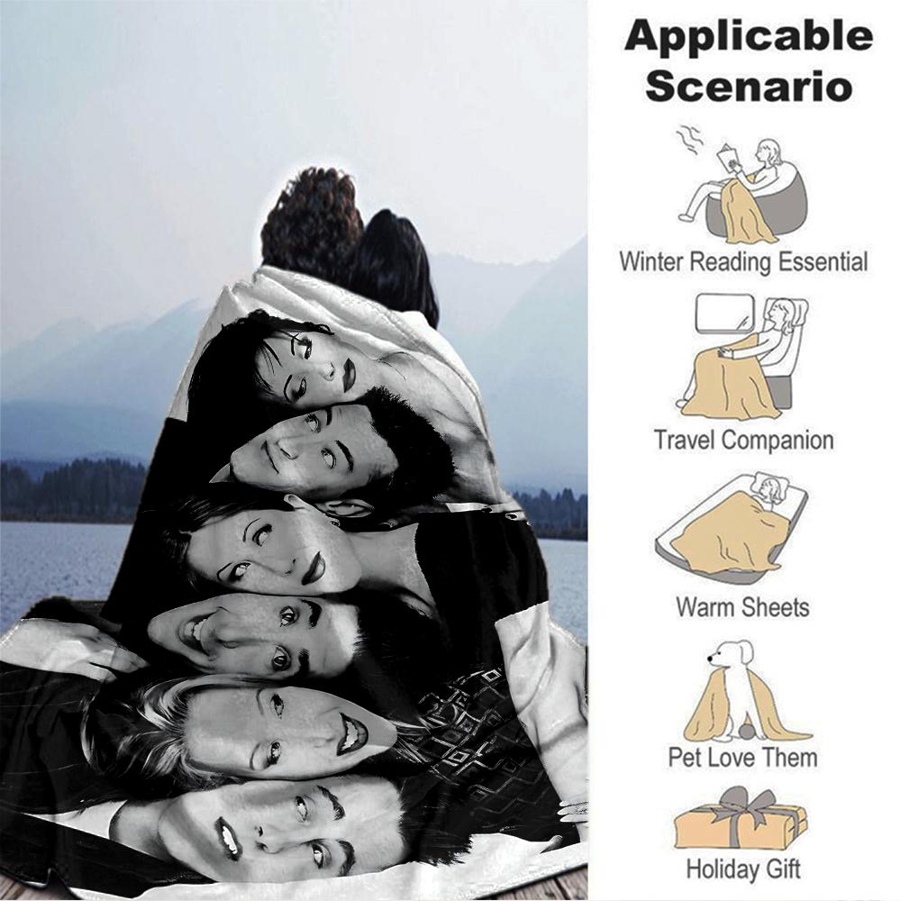 Group Portrait Expression Blanket Soft Throw Blanket For Home Bedroom Bed Sofa Travel Office Solid Christmas Blanket