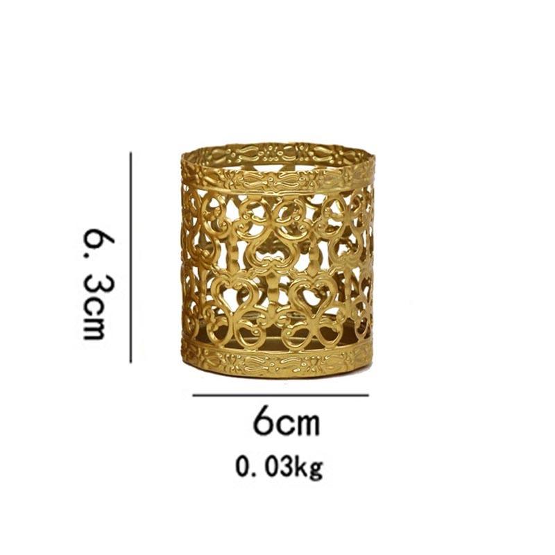 Nordic Golden Geometric Hollow Wrought Iron Candle Holder Creative Aromatherapy Candle Cup Home Decoration Ornaments Art Craft