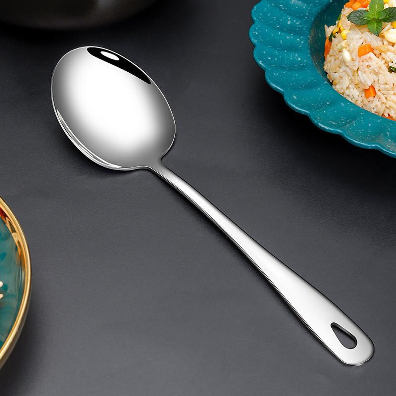 304 Stainless Steel Thicken Kitchen Public Spoon BBQ Spatula Long Handle Serving Soup Spoon Colander Salad Fork Cooking Utensils