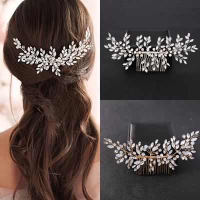 Crystal Rhinestone Hair Comb Band Tiara For Women Bride Party Bridal Headband Wedding Hair Accessories Jewelry Headband Gift
