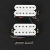 FLEOR Neck+Bridge Pickup Set Double Coil Humbucker Pickups for Electric Guitar Pickup Replacement-White