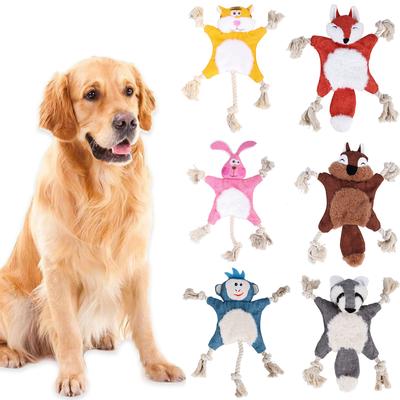 Funny Dog Rope Toys Animal Shape Plush Puppy Squeaky Chew Toy For Small Medium Pets Cotton Knot Play Pet Dogs Cat Accessories