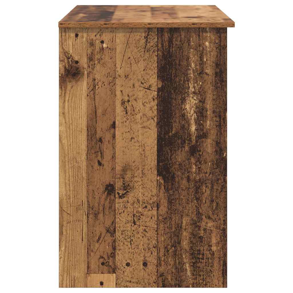 Desk with Shelf Rustic Wood Finish 90 x 49 x 75 cm Engineered Wood
