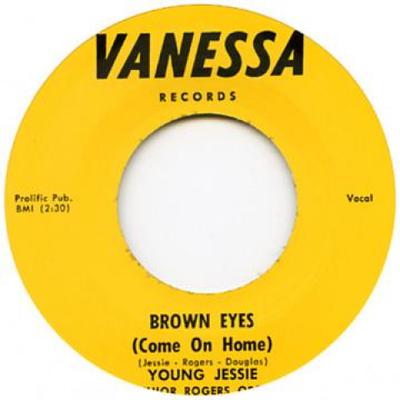 7inch Record YOUNG JESSIE, JUNIOR ROGERS ORCH. - Brown Eyes (Come On Home) / Make Me VANESSA101 Vanessa Records UK Blues