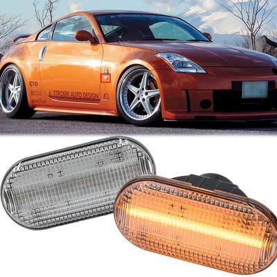 Amber Full LED Side Marker Lights, Clear Lens for Ni.ssan Z33 350Z Fairlady Z