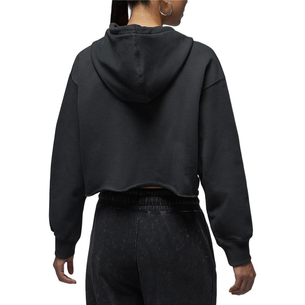 Jordan Felpa Crop Digitale con Cappuccio e Maniche Lunghe da Donna Nera HJ0146045