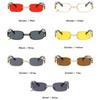 SHAUNA Ins Popular Fashion Small Rectangle Women Luxury Sunglasses Vintage Metal Ring Decoration Men Punk Sun Glasses UV400