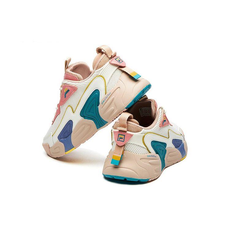 Fila Vortex Fabric Synthetic Leather Trendy Versatile Low-Top Retro Basketball Shoes Women Sneaker Milk-Tea F12W111234FGR