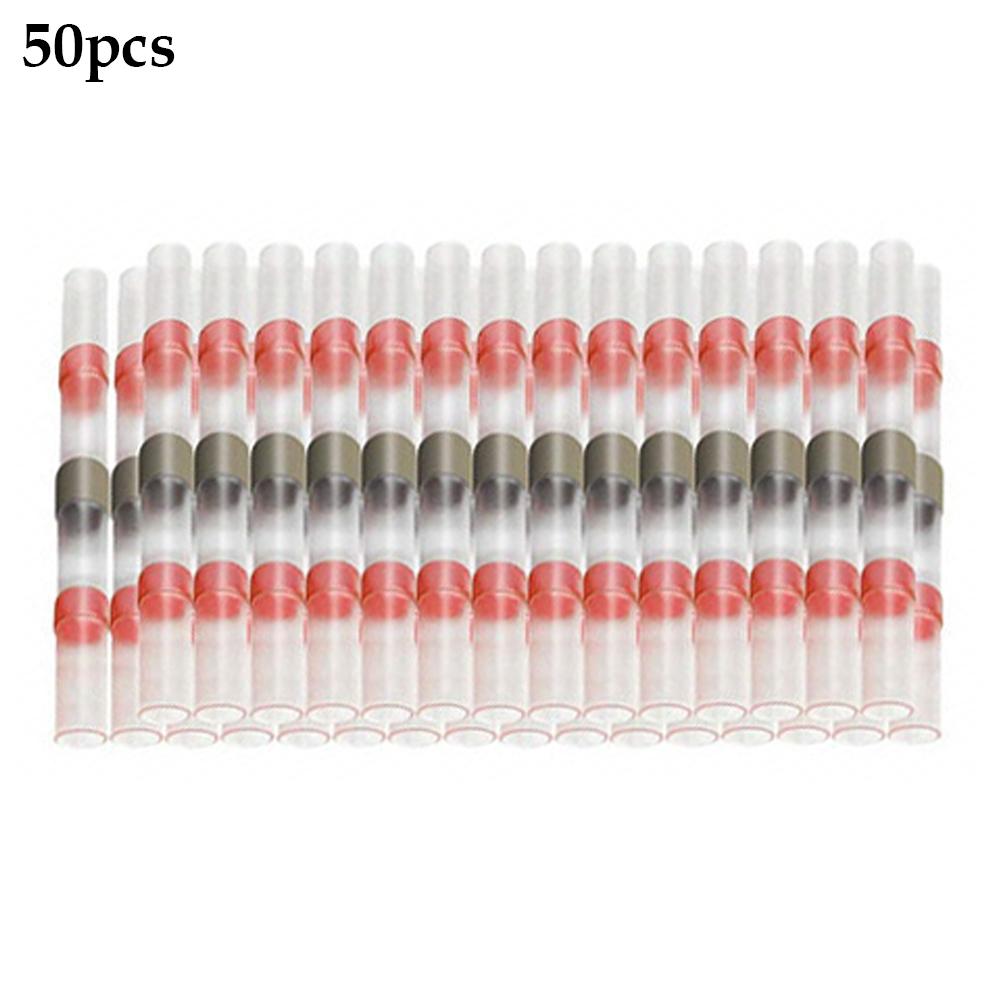 50/100pcs Waterproof Solder Seal Wire Connectors,Heat Shrink Butt Connectors Kit, Insulated Electrical Wire Splice Terminals
