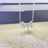 Elegant Gejia Bow Necklace for Women with Full Diamond Tassel Pendant - Versatile Luxury Clavicle Chain