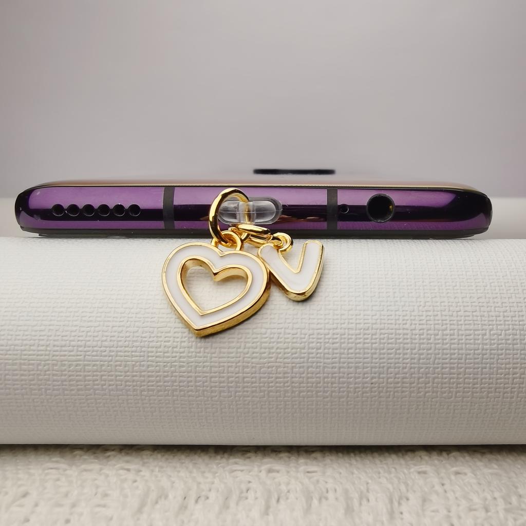Love Letter A-M Phone Dust Plug, 26 Uppercase Letters Phone Charms, Phone Accessories, DIY Phone Decoration