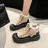 Fleece Heightening Snow Boots Women's 2025 Autumn and Winter New Versatile Internet Celebrity Warm Platform Martin Short Boots Cotton Shoes