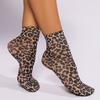 1 Pairs Leopard Floral Print Short Socks Summer Sheer Single Shoe Short Stockings High Elastic Comfort Breathable Socks