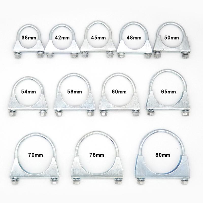 1Pcs Exhaust Pipe Strength Pipe Stuck Pipe Clamp Fixed Throat Hoop Clamp Under Collar Band U Tube Hoop 38-128Mm