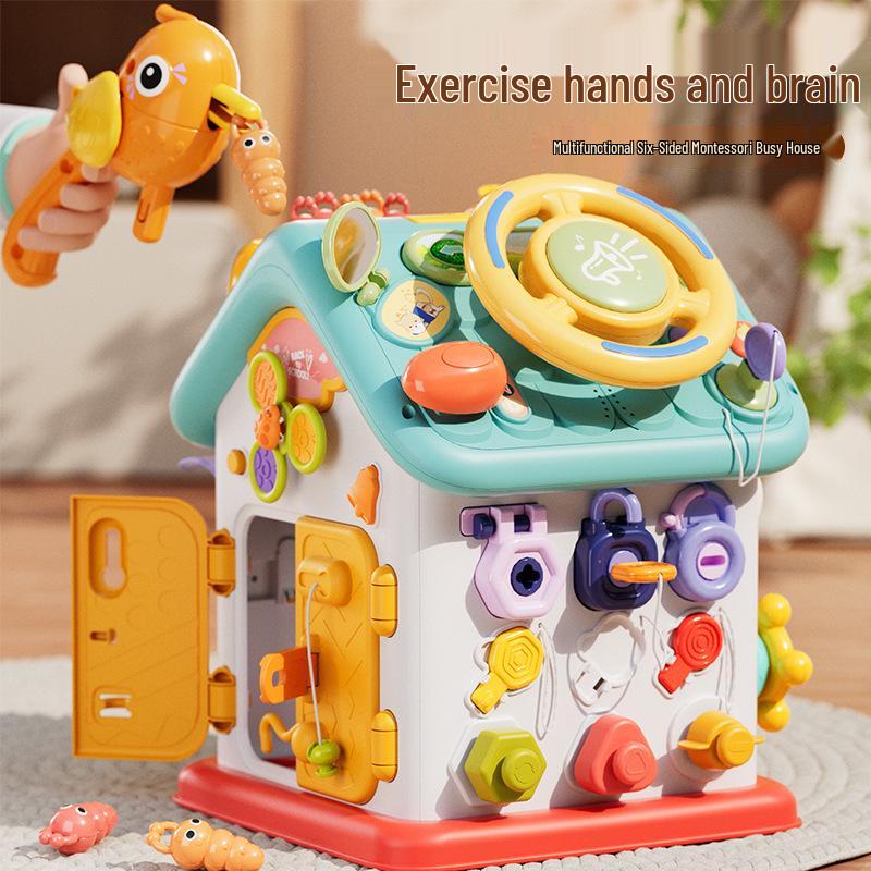 Montessori Busy House Toy: Steering Wheel for 1-2 Year-Olds' Fine Motor Skills