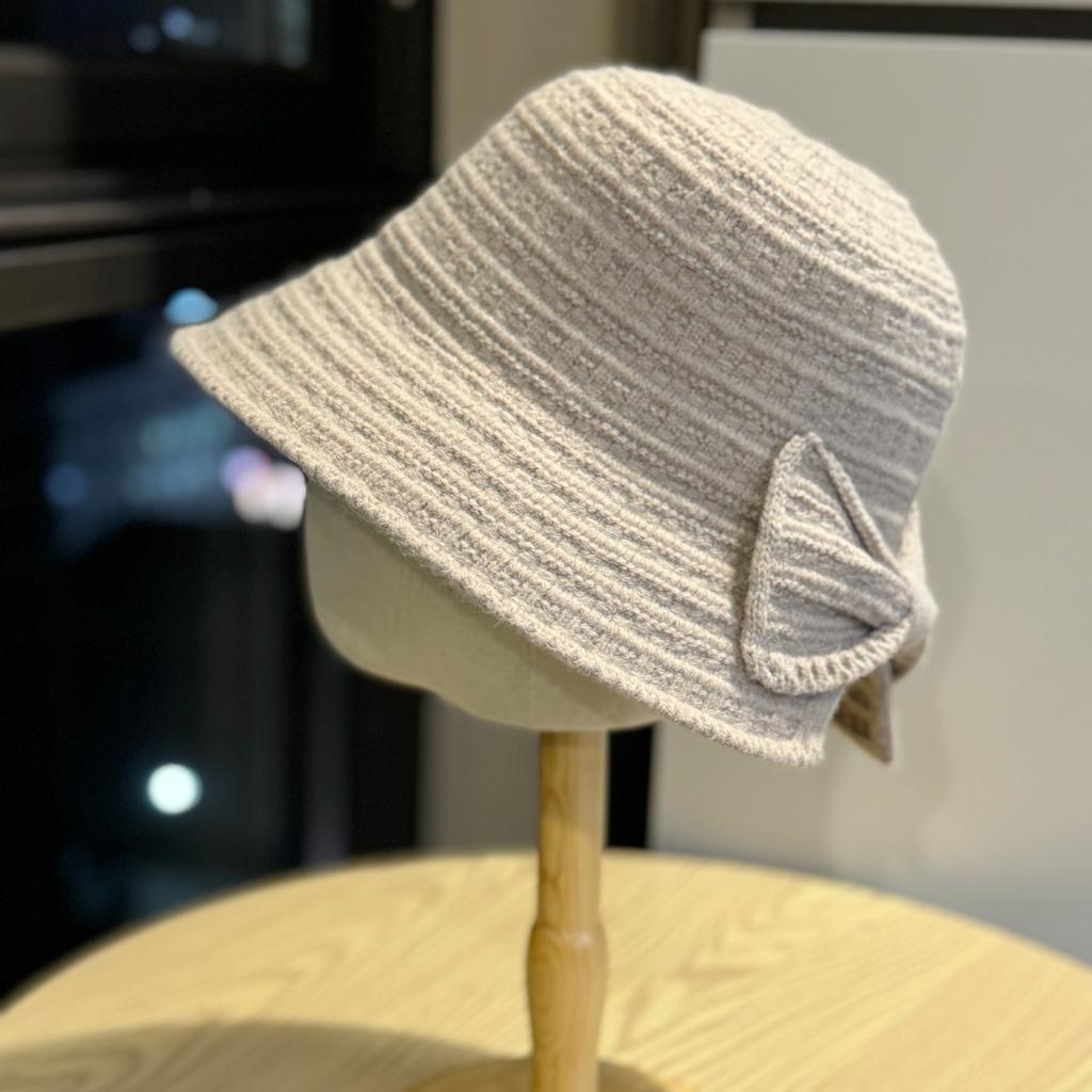 French Style Autumn and Winter Temperament Solid Color Knitted Fisherman Hat for Women Versatile Basin Hat Showing Face Small Face Covering Bucket Hat