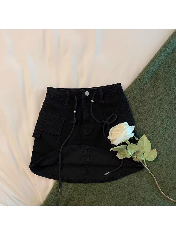 Spicy Girl High-Waisted Denim Mini Skirt - Autumn 2025 Korean Retro Style