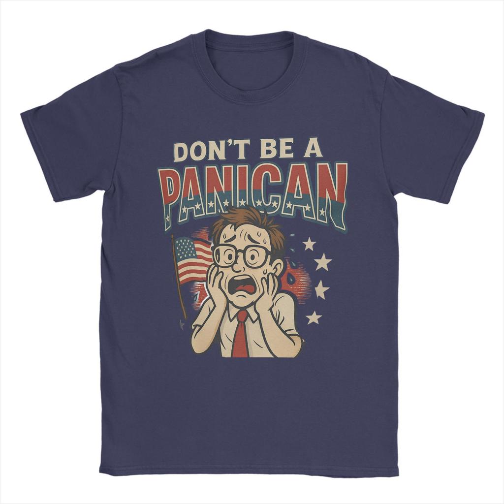 Novelty Don't Be a Panican American Flag T-Shirt for Men Crewneck Pure Cotton T Shirts Tariffs Funny Short Sleeve Tees Gift Tops
