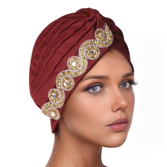 Women Headscarf Elastic Head Circumference Twisted Design Turban Hat