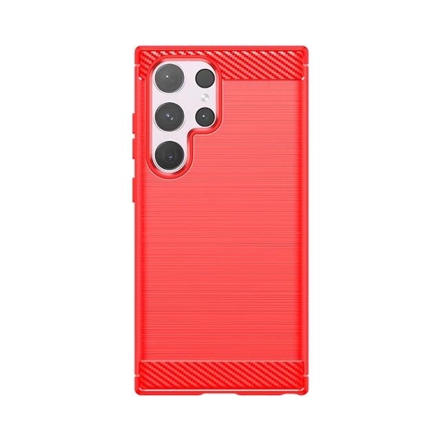 Pro Samsung Galaxy S24 Plus S 24+ S24Ultra Case Armor Carbon Fiber TPU Měkký silikonový zadní kryt Kryt telefonu
