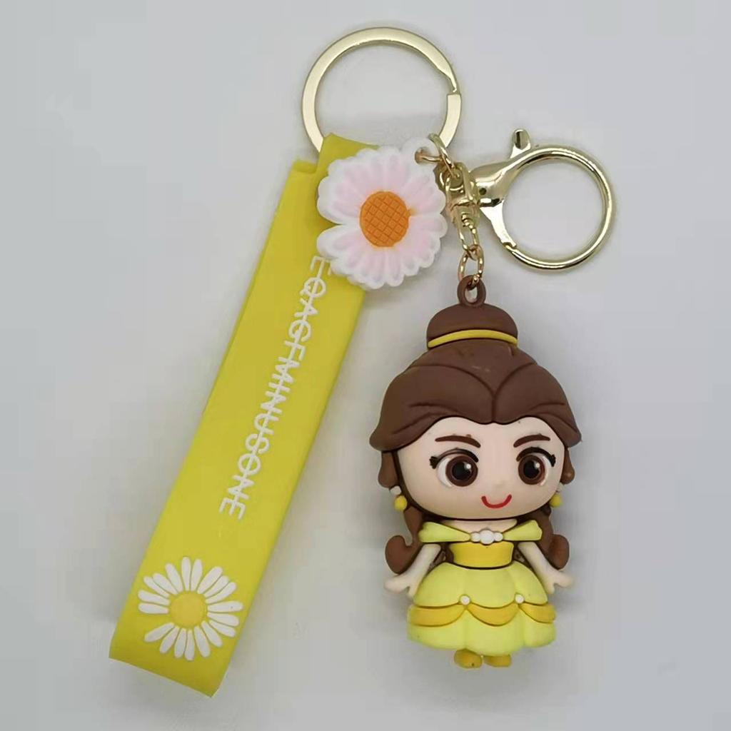 Creative Anime Cartoon Snow White Mermaid Doll Keychain Women's Bag Car Keychain Kawaii Cute Personalized Gifts Y2k Fashion