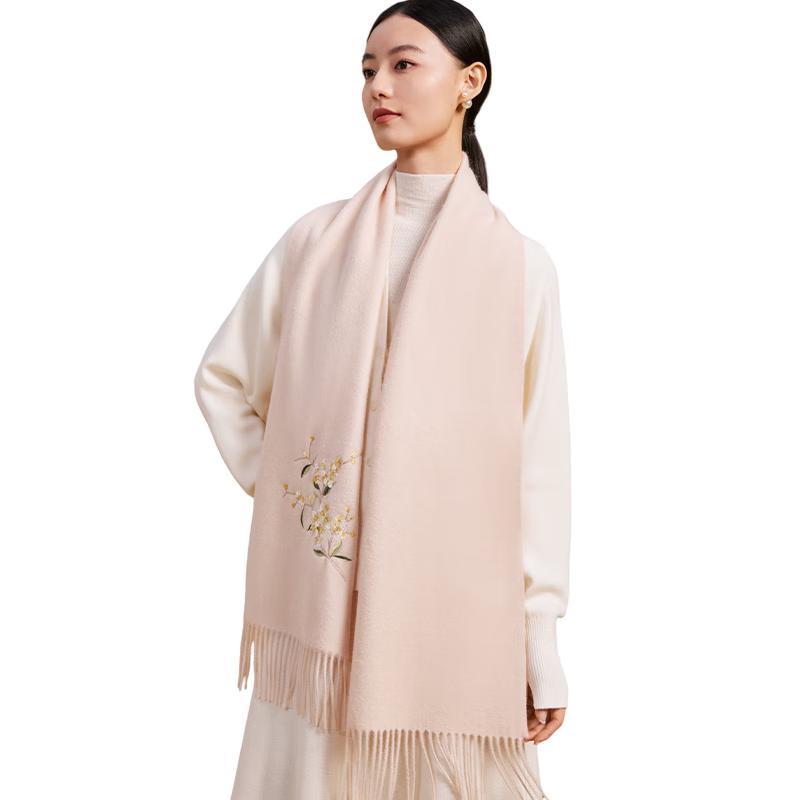 Shanghai Story 100% Wool Embroidered Scarf