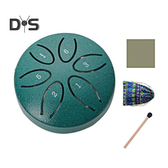 

Сталевий барабан із язиком для дітей, 3 дюйми, 6 нот. Міні-барабани для дощу. Музичний пристрій для дощу на вулиці з молотками та нотною книгою для саду, кемпінгу, медитації, йоги