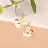 Lucky Cat Red Earrings - S925 Silver Needle, Cute Mori Style, No Piercing Required