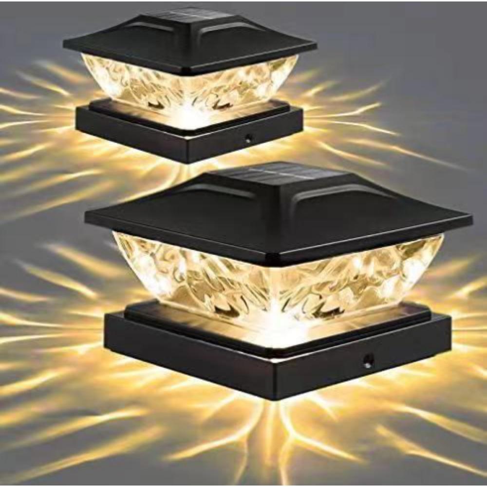 

Солнечный столб, лампа на вилле, столб, лампа на заборе, ворота, светодиодная лампа, водонепроницаемый солнечный уличный светильник для двора, патио, сада, декора black-1pcs