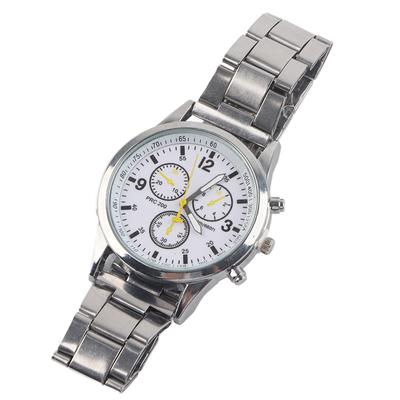 3 Colors Men Male Analog Watch Stainless Steel Band Alloy Case Wristwatch