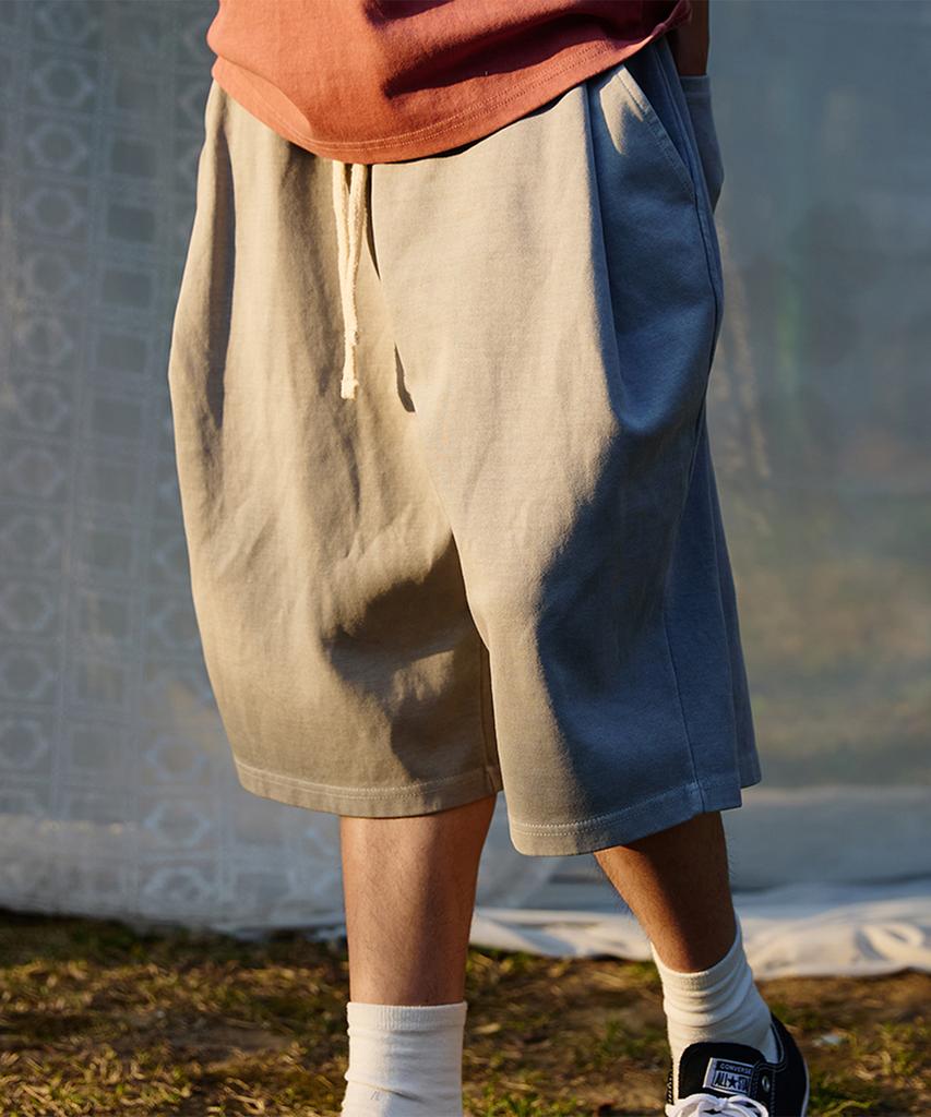 KNITTED Bermuda Training Half Pants Pigment Stone Grey