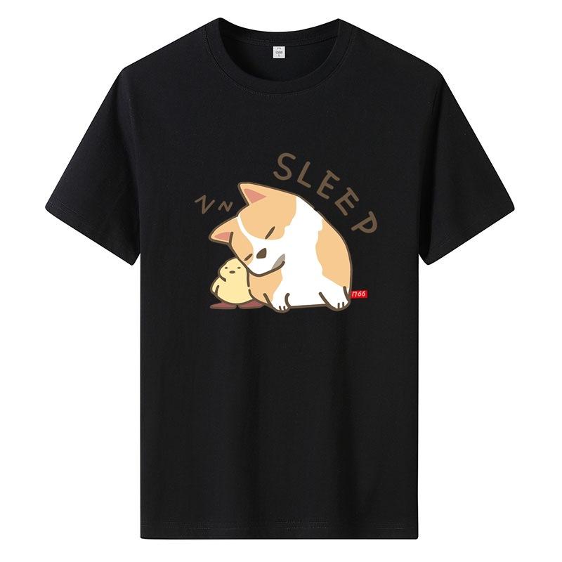 Summer Cartoon Printing Short-sleeved T-shirt Men And Women Couples Loose Loose Shirt Tops Aesthetic Clothing Summer Tops