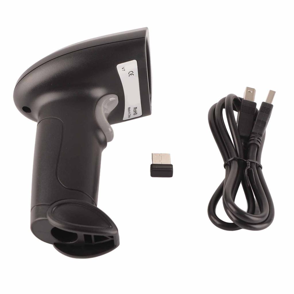 Wireless Barcode Scanner 2.4GHz OLED Display Voice Prompt 20000 Data Capacity USB Barcode Scanner