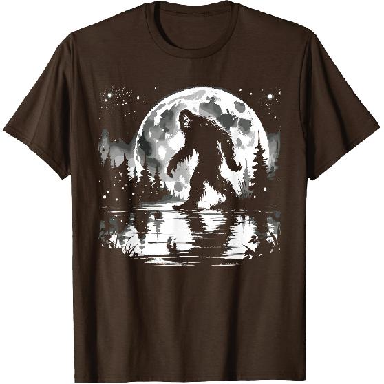 Moon Bigfoot Sasquatch Men Women Kids Cool Bigfoot T-Shirt