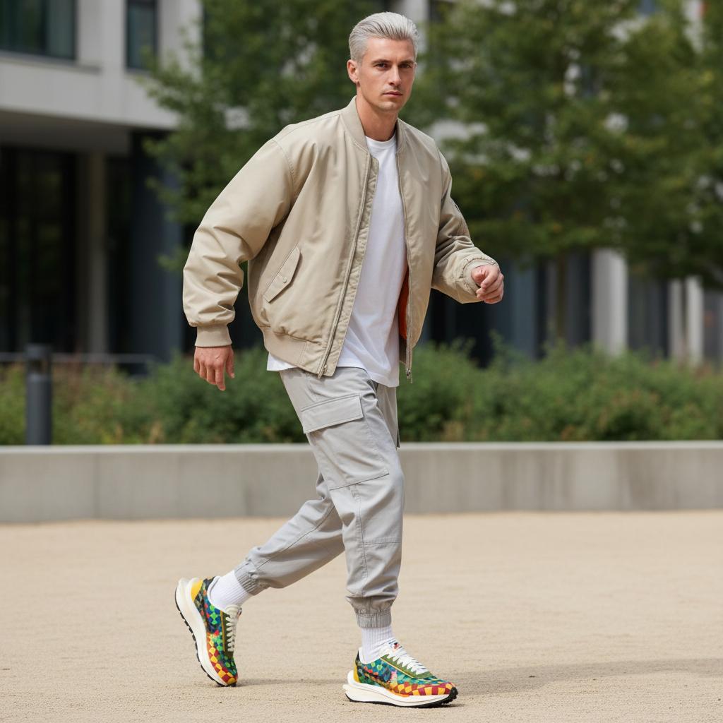 Jean Paul Gaultier x sacai x Nike VaporWaffle Woven Multi-Color Unisex Sneakers Green-Gusto Safety-Orange Sail DR5209-300