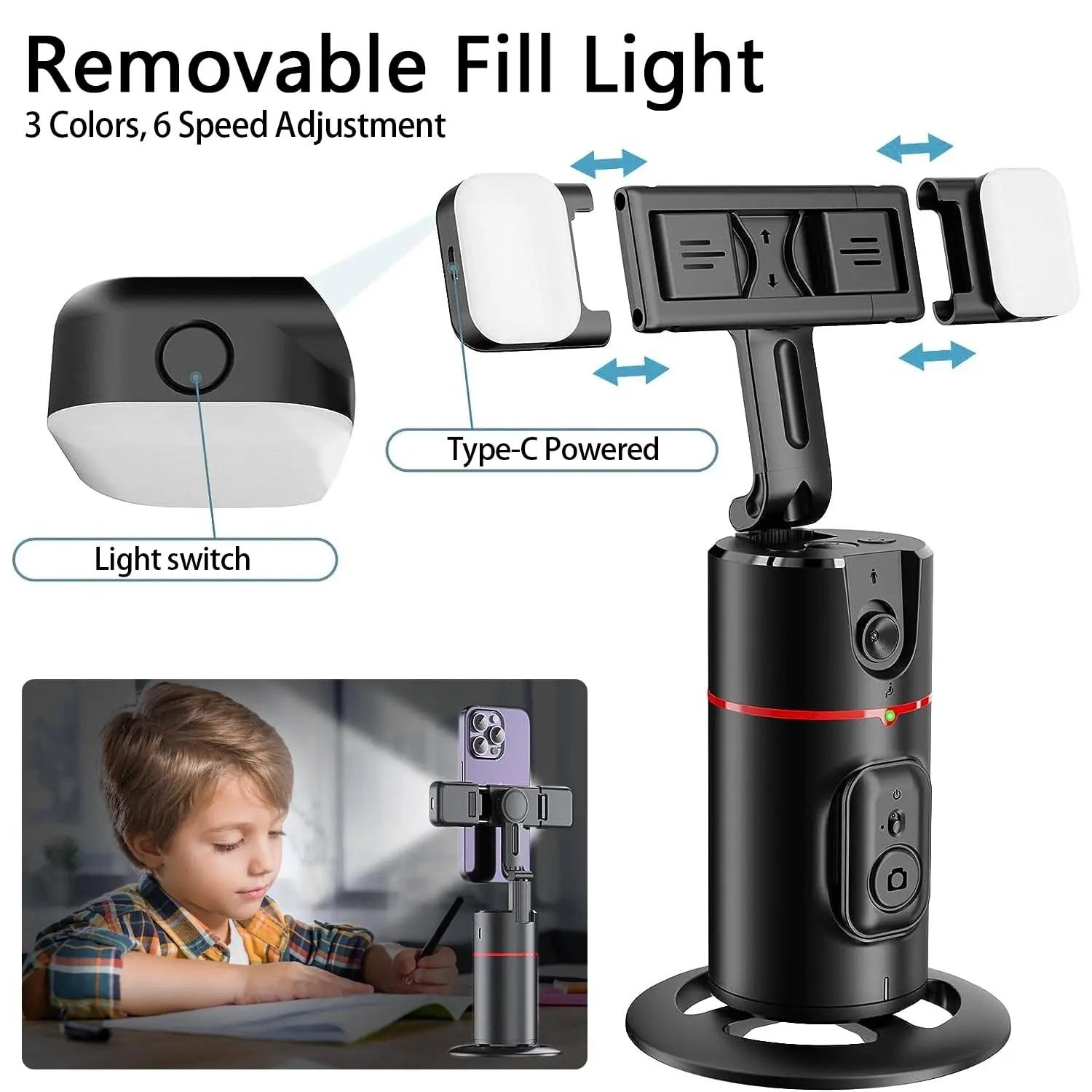 

Автоматическое отслеживание, умный робот-оператор, вращающийся на 360 градусов, для лица, телефона, AI, палка для селфи, карданный стабилизатор для Vlog Live Video 220X95X95mm