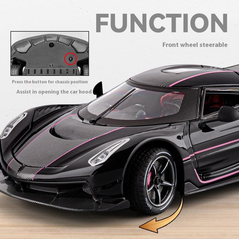1/24 Koenigsegg JESKO Supercar Model Od Diecast Hračka Auto Simulace Zvuku a Zpětný Tah Dětská Hračka Kolekce Narozeninový Dárek
