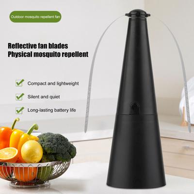 Mušu atbaidīšanas ventilators ar atstarojošām lāpstiņām, pārnēsājams, ar baterijām, iekštelpām, āra, galda, odu, mušu atbaidīšanas ventilators