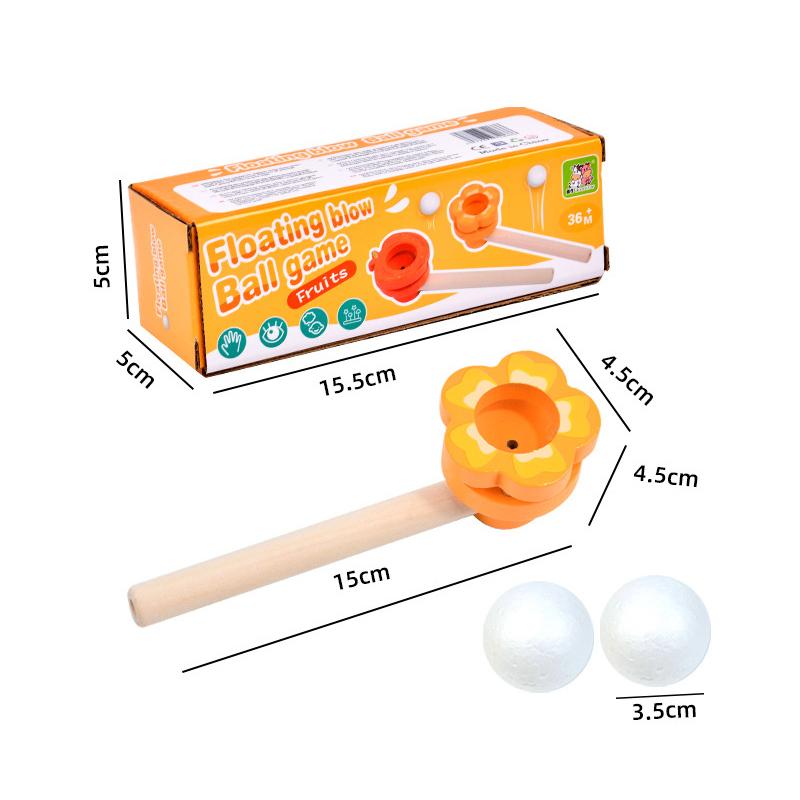 Suspended Blow Ball Toy Colorful Animal Head Blow Pipe Toy Kids Interactive Game Toy