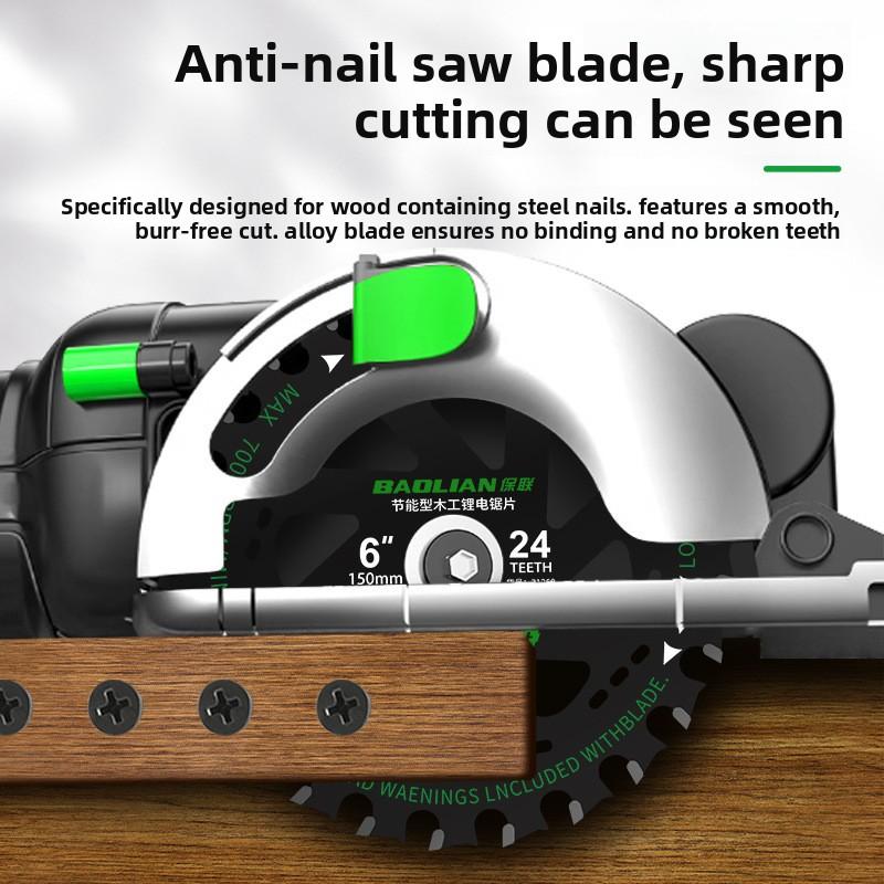 Baolian Lithium Battery Saw Blade Woodworking Alternating Tooth 4/5/6 Inch Cutting Machine Circular Saw Blade Energy Saving Type