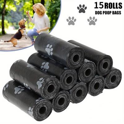 15 Rolls (225pcs) Dog Poop Bag Disposable Pet Garbage Bag Dog Garbage Bag Design Pet Poop Cleaning Bone Bag Dispenser Tool