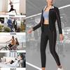 Women's Sweat-Inducing Workout Suit Training, Fitness, and Sauna Wear Long-Sleeve Top and Long Pants Set Casual High-Neck Shaping Garment