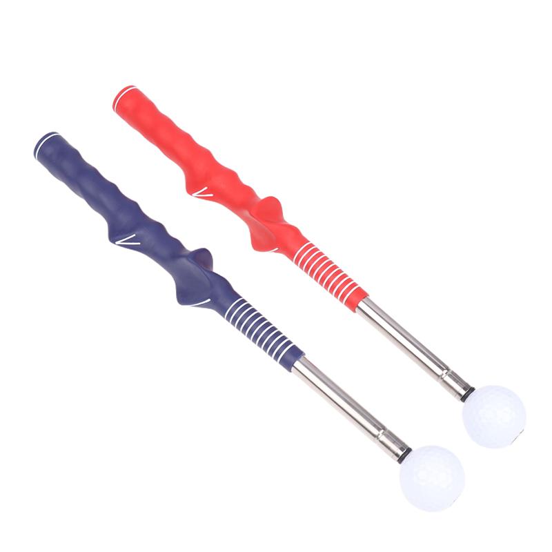 Golf Retractable Swing Practice Stick Trainer Golf Sound Assistant Practitioner Anti-Slip Rubber Grip Posture Aid Corrector