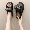 Bow Bear Women's Shoes Muffin Thick-soled One-word Drag Tide Beach Cool Slippers