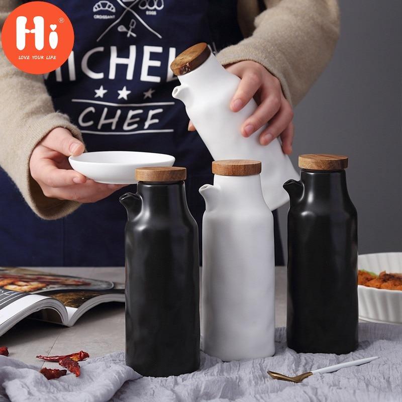Ahoj 400ml Keramická Uzavřená Láhev na Olej Nepropustná Láhev na Olej Ocet Olivový Dávkovač Koření Olejnička Omáčníky Kuchyňské Nářadí