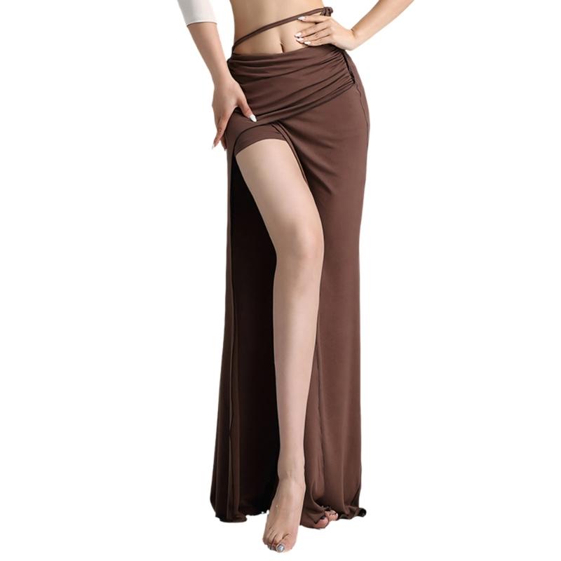 Elegant High Waist Belly Dance Skirt With Side Slit Soft Comfortable Fabric For Women Practice And Performances